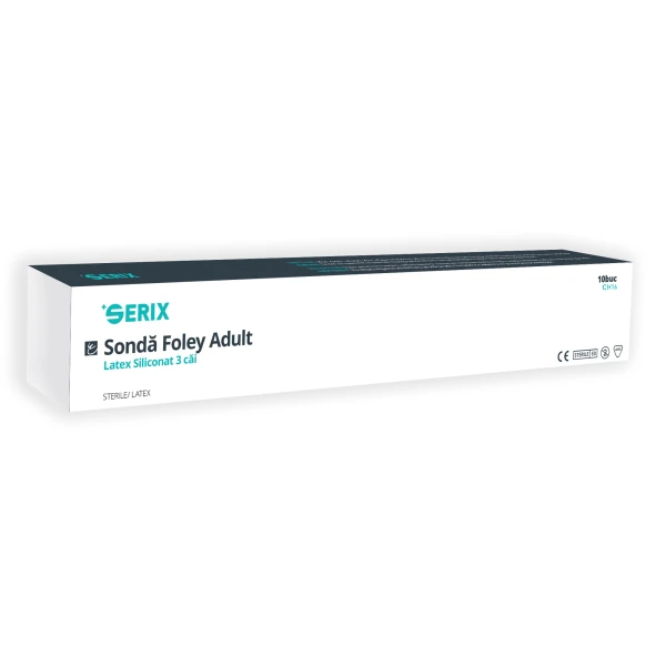 Sonda Foley Latex Siliconat, CH16, 3 cai, Serix, 10 buc/set, 50 set/BAX