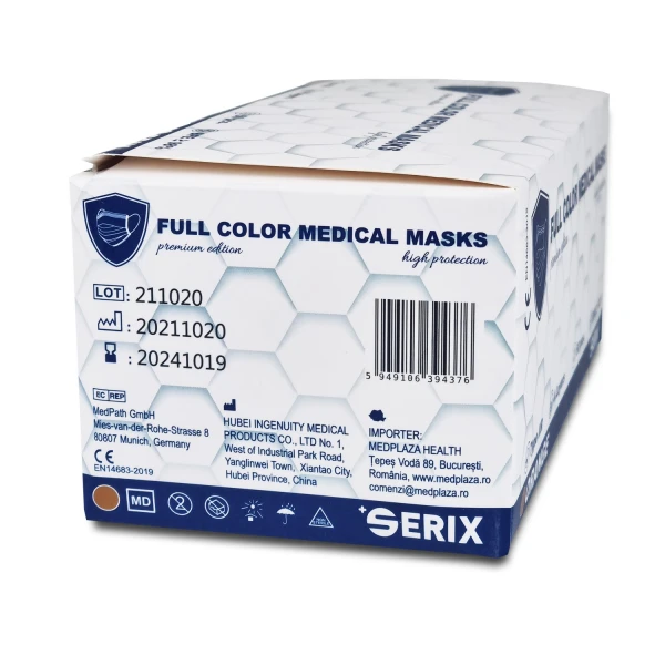 Masti Medicale (Chirurgicale), Tip IIR, 4 Straturi, Portocaliu, SERIX, 50 buc/set, 40 set/BAX
