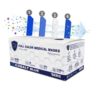 Set 50 Masti Medicale Tip IIR 4 Straturi Cobalt Blue SERIX
