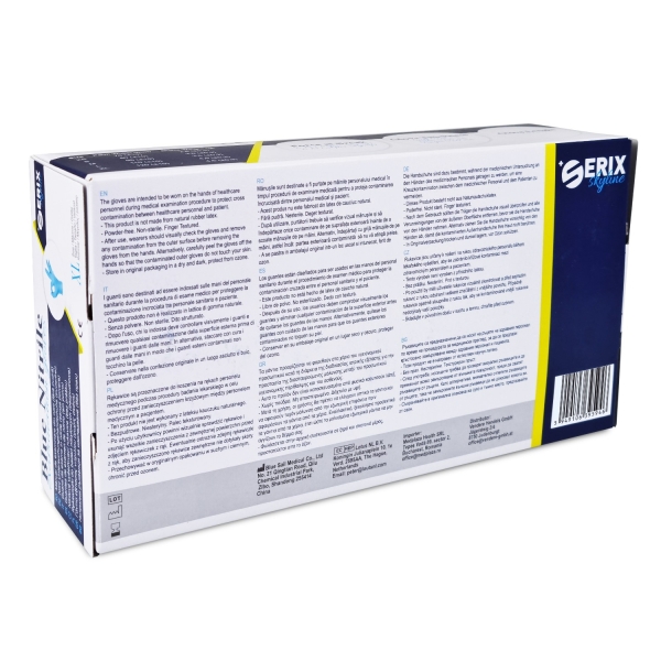 Set 100 Manusi Examinare Nitril Nepudrate Blue Serix Skyline (XL)