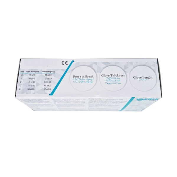 Manusi Examinare Nitrl, Albe, Nepudrate, XS, SerixDark, 100 buc/set, 10 set/BAX