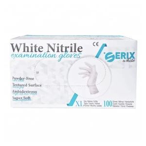 Manusi Examinare Nitrl, Albe, Nepudrate, XL, SerixDark, 100 buc/set, 10 set/BAX