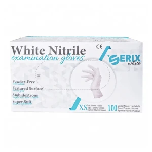 Manusi Examinare Nitrl, Albe, Nepudrate, XS, SerixDark, 100 buc/set, 10 set/BAX