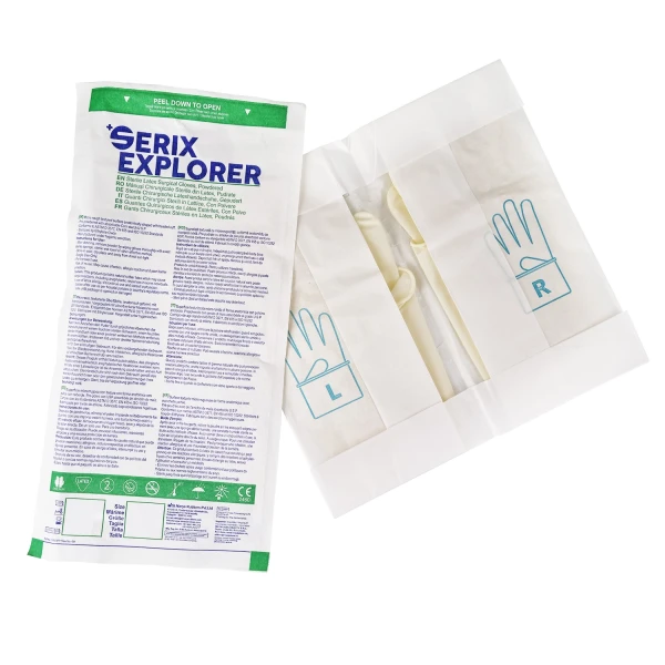 Manusi Chirurgicale Sterile Latex, Pudrate, 7.5, Serix Explorer, 50 perechi/set, 10 set/BAX