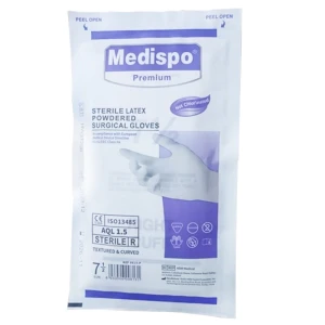Manusi Chirurgicale Sterile Latex, Pudrate, 7.5, Medispo, 50 perechi/set, 8 set/BAX