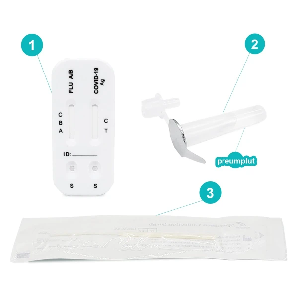 Test Rapid Combo 3-in-1, Ag COVID19 + GripaA + GripaB, SelfTest, Safecare, 1 buc/set, 320 teste/BAX