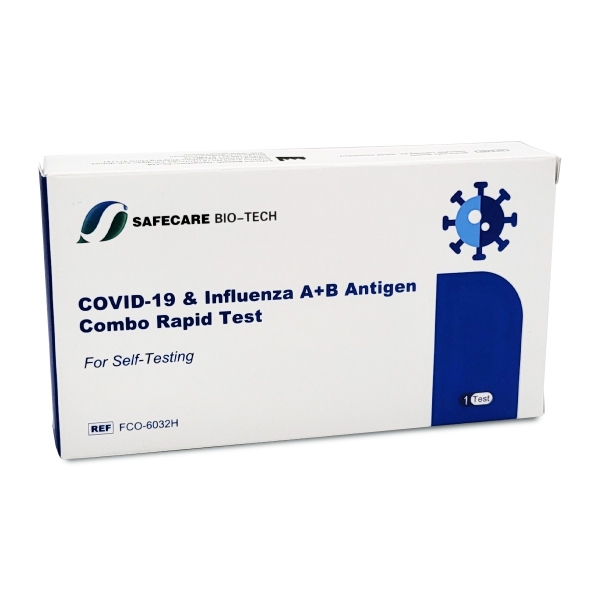 Test Rapid Combo 3-in-1, Ag COVID19 + GripaA + GripaB, SelfTest, Safecare, 1 buc/set, 320 teste/BAX