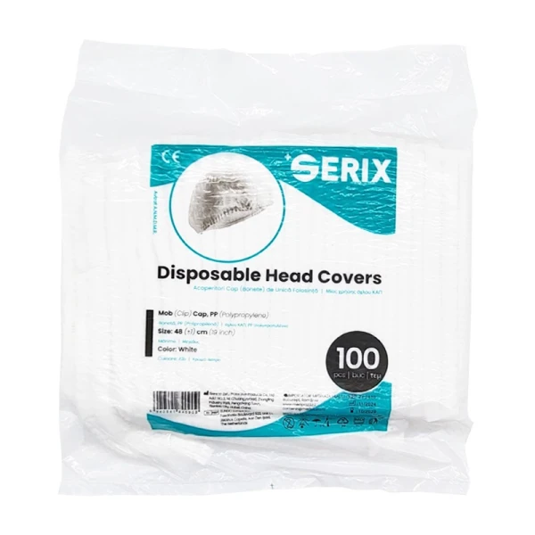 Bonete Albe (Capeline), PP, Acoperitori Cap, 48 Cm, Serix, 100 buc/set, 20 set/BAX