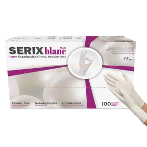 Manusi Examinare Latex, Nepudrate, XL, Serix Blanc Plus, 100 buc/set, 10 set/BAX