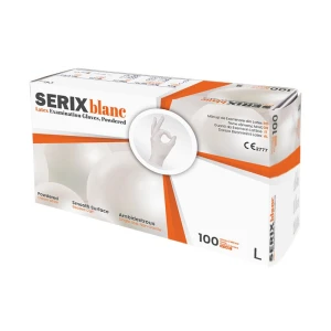 Manusi Examinare Latex, Pudrate, M, Serix Blanc, 100 buc/set, 10 set/BAX