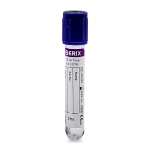 Vacutainer Hematologie 2ml cu K3 EDTA , PET, Dop Mov, Serix, 100 buc/set, 12 set/BAX