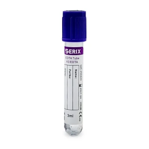 Vacutainer Hematologie 3ml cu K3 EDTA , PET, Dop Mov, Serix, 100 buc/set, 12 set/BAX