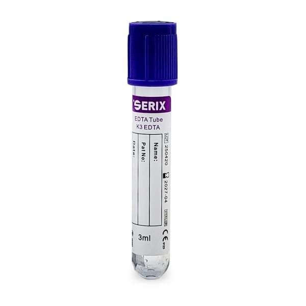 Vacutainer Hematologie 3ml cu K3 EDTA , PET, Dop Mov, Serix, 100 buc/set, 12 set/BAX