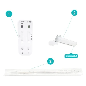Test Rapid Antigen Combo 3-in-1, SARS-CoV-2 + GripaA + GripaB, SEJOY, 25 teste/set, 32 set/BAX