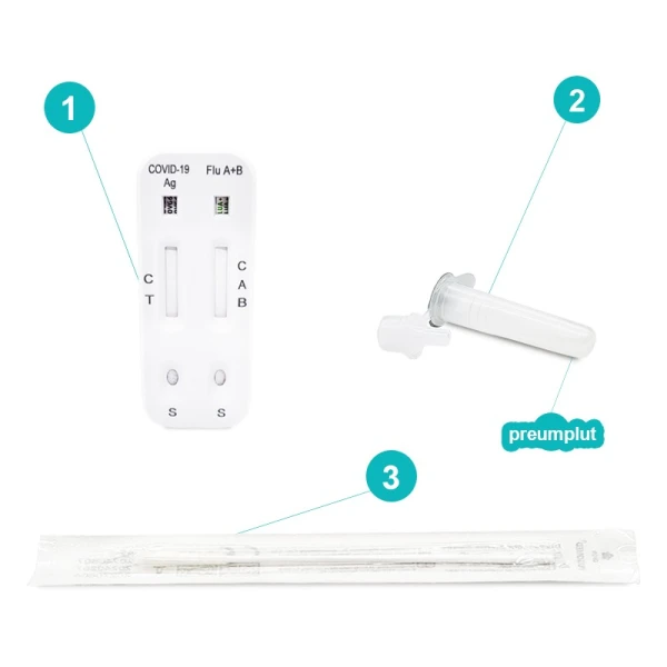 ps-44401 Test Rapid Antigen Combo 3-in-1, SARS-CoV-2 + GripaA + GripaB, SEJOY, 25 teste/set, 32 set/BAX