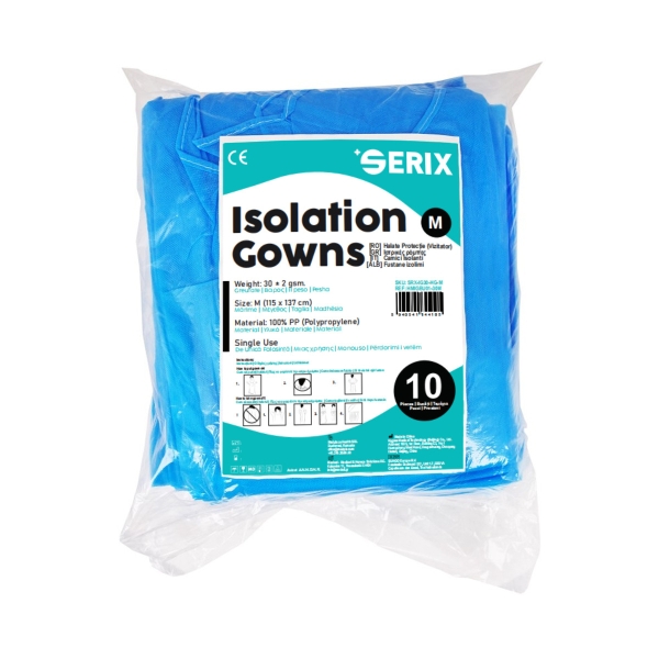 Halat Medical Vizitatori PP, 30 GR, Blue, Marime M, 10 buc, Serix